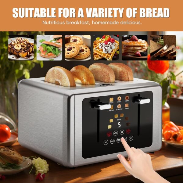 Limited Time Deal 70%OFF! 4 Slice Toaster, Touchscreen & Dual Independent Control Panel - Image 5