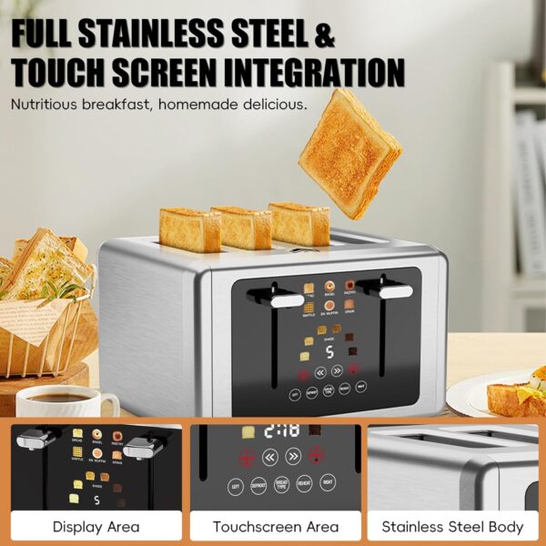Limited Time Deal 70%OFF! 4 Slice Toaster, Touchscreen & Dual Independent Control Panel - Image 7