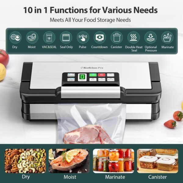 Limited Time Deal 70%OFF! Precision Vacuum Sealer Machine Pro, 2X Seal & 130W Pump Powerful Vacuum Sealer - Image 4