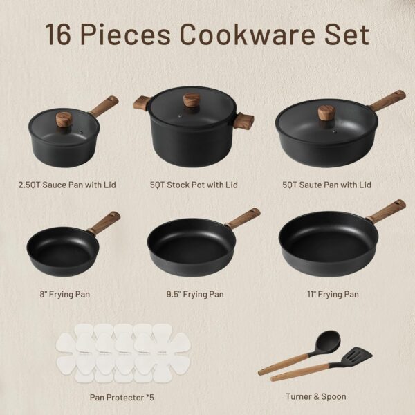 Limited Time Deal 43%OFF! CAROTE Nonstick Pots and Pans,Cookware Set - Image 3