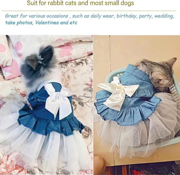Limited Time Deal 50%OFF! ANIAC Blue Denim Dog Dresses for Small Dogs - Image 4