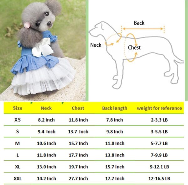 Limited Time Deal 50%OFF! ANIAC Blue Denim Dog Dresses for Small Dogs - Image 6