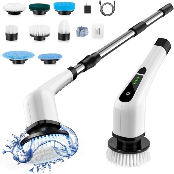 Limited Time Deal 30%OFF! Electric Spin Scrubber, Cordless Cleaning Brush Scrubber
