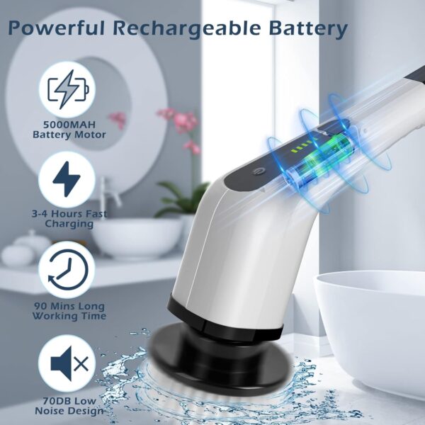 Limited Time Deal 30%OFF! Electric Spin Scrubber, Cordless Cleaning Brush Scrubber - Image 4