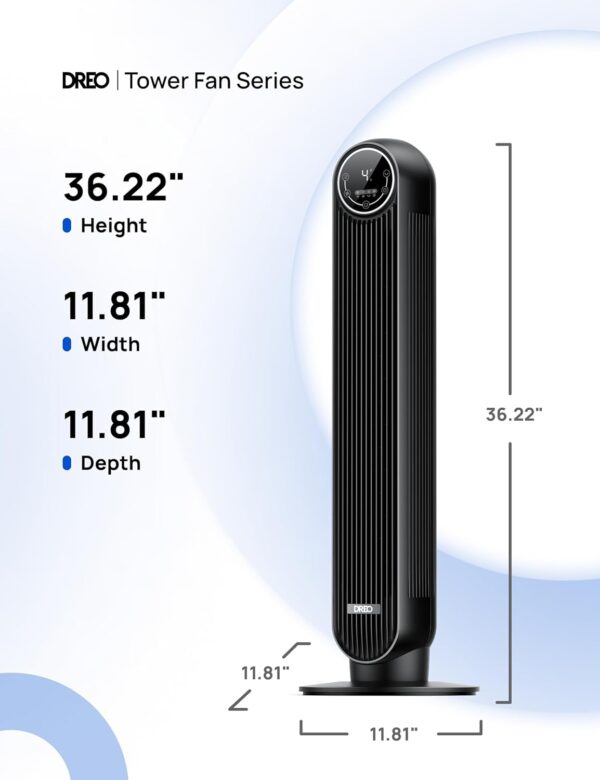 Limited Time Deal 15%OFF! Dreo Tower Fan for Bedroom Quiet Floor Fan, 90° - Image 3