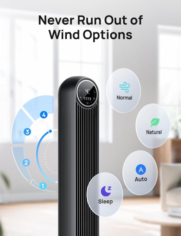 Limited Time Deal 15%OFF! Dreo Tower Fan for Bedroom Quiet Floor Fan, 90° - Image 6