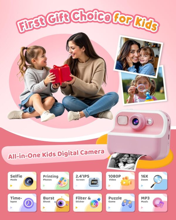 Limited Time Deal 50%OFF! Instant Camera, Front Rear Dual Selfie Kids Camera - Image 3
