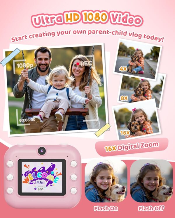 Limited Time Deal 50%OFF! Instant Camera, Front Rear Dual Selfie Kids Camera - Image 5