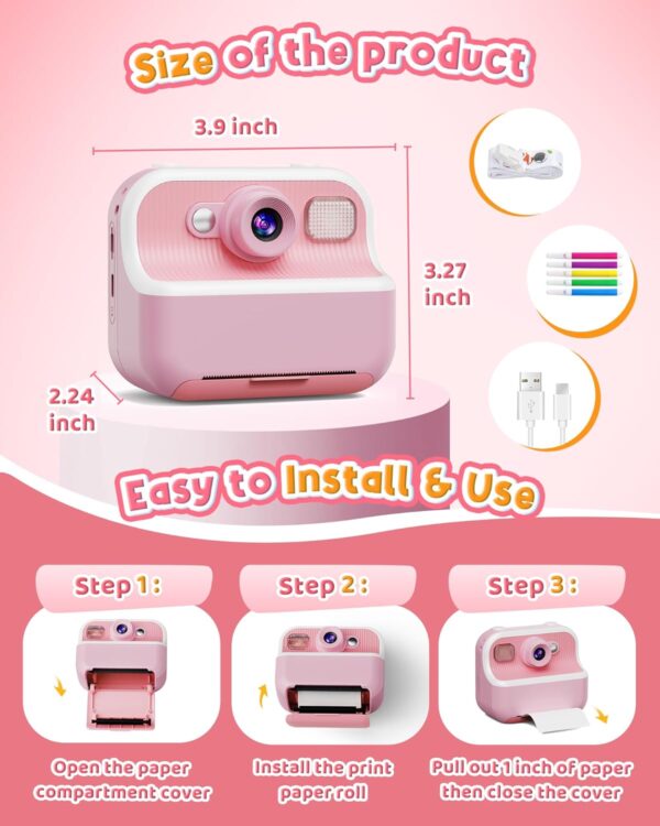 Limited Time Deal 50%OFF! Instant Camera, Front Rear Dual Selfie Kids Camera - Image 9