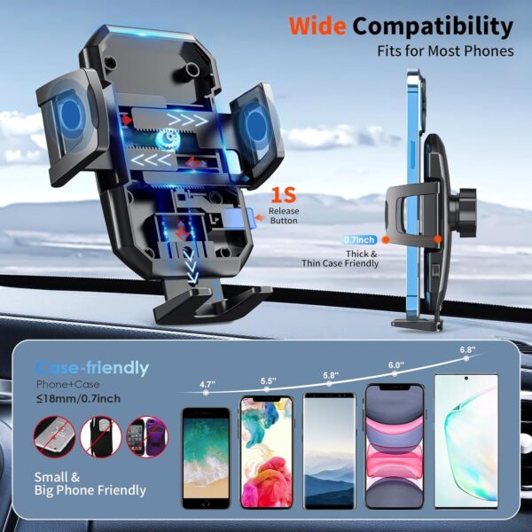 Limited Time Deal 75%OFF! Upgraded 3-in-1 Car Phone Holder Mount [Powerful Suction] Phone Mount for Car - Image 5