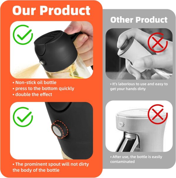 Limited Time Deal! TrendPlain 16oz/470ml Glass Olive Oil Sprayer for Cooking - Image 7