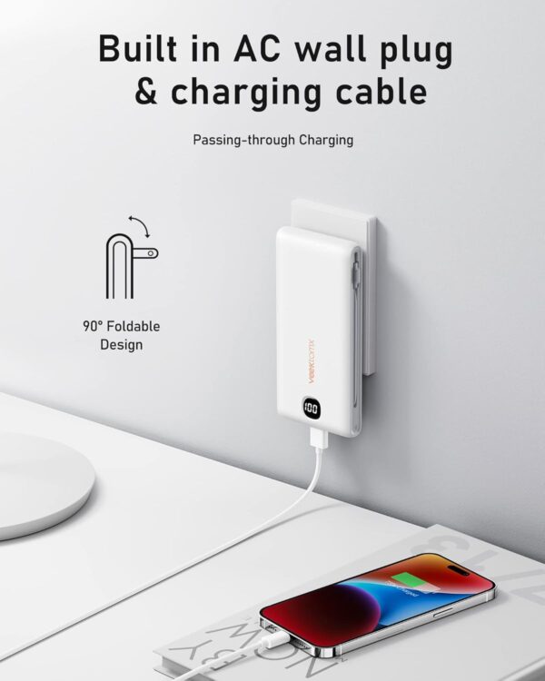 Limited Time Deals 35%OFF!  VEEKTOMX Portable Charger with Built in Cables 10000mAh, Power Bank for iPhone - Image 3