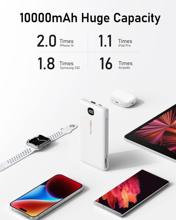 Limited Time Deals 35%OFF!  VEEKTOMX Portable Charger with Built in Cables 10000mAh, Power Bank for iPhone - Image 7