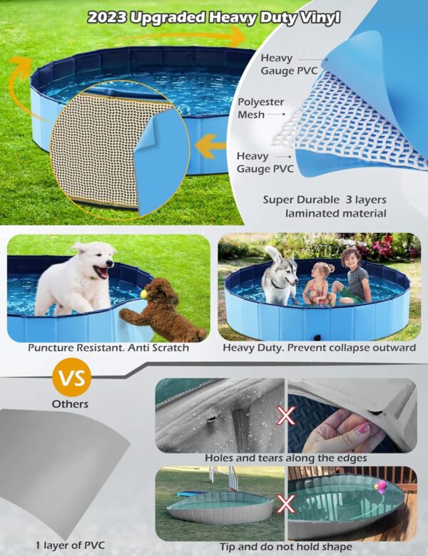 Limited Time Deals 34%OFF! Jasonwell Foldable Dog Pet Bath Pool Collapsible Dog Pet Pool Bathing Tub - Image 5