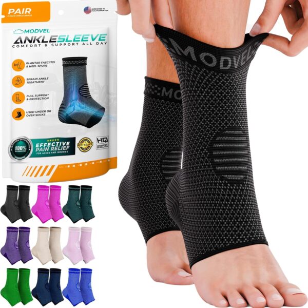 Limited Time Deal 51%OFF! Modvel Foot & Ankle Brace Socks for Sprained Ankle Compression Sleeve