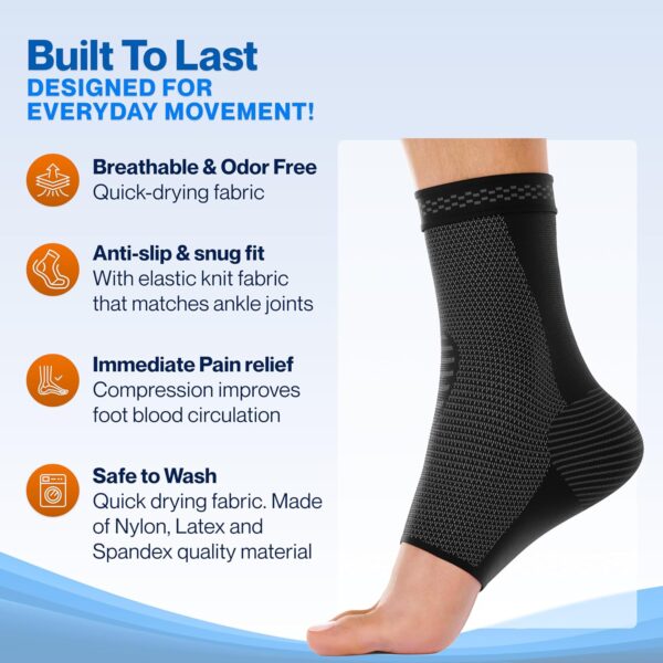 Limited Time Deal 51%OFF! Modvel Foot & Ankle Brace Socks for Sprained Ankle Compression Sleeve - Image 5