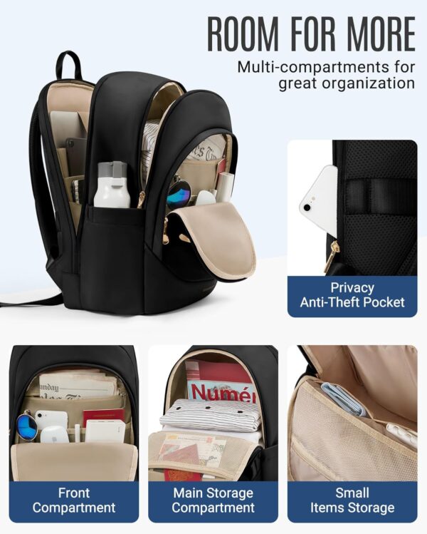 Limited Time Deal 19%OFF! LIGHT FLIGHT Travel Backpack for Women, 15.6 Inch Laptop Backpack - Image 3
