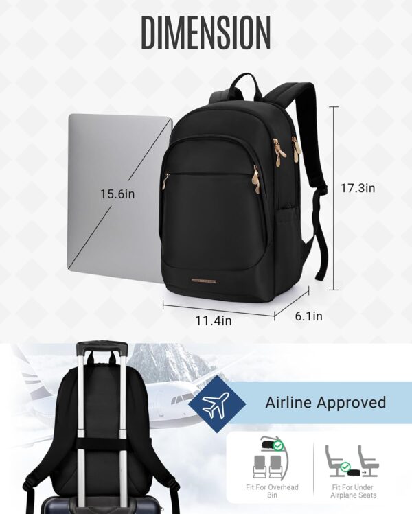 Limited Time Deal 19%OFF! LIGHT FLIGHT Travel Backpack for Women, 15.6 Inch Laptop Backpack - Image 4