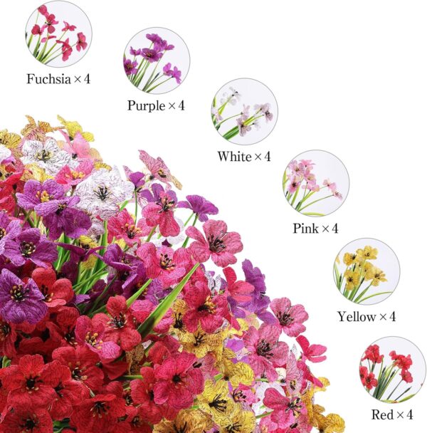 Limited Time Deal 27%OFF! 24 Bundles Artificial Flowers for Outdoor - Image 4