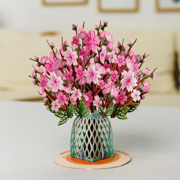Limited Time Deal 10%OFF! Paper Love 3D Cherry Blossom Flower Bouquet Pop Up Card, - Image 7