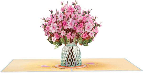 Limited Time Deal 10%OFF! Paper Love 3D Cherry Blossom Flower Bouquet Pop Up Card, - Image 8