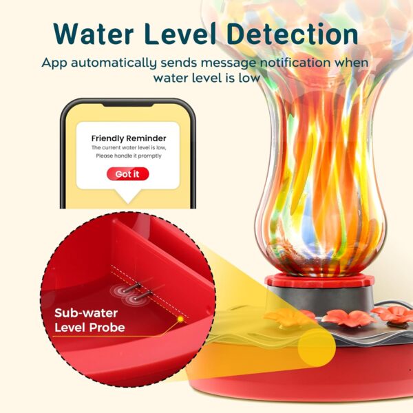 Limited Time Deal 48%OFF!  Glass Smart Hummingbird Feeder with 2K HD Camera - Image 4