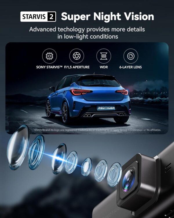 Limited Time Deal 35%OFF! REDTIGER 4K Dash Cam Front and Rear, STouch Screen WiFi Car Dash Camera, - Image 8