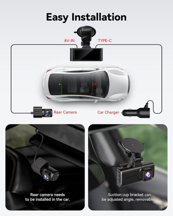 Limited Time Deal 35%OFF! REDTIGER 4K Dash Cam Front and Rear, STouch Screen WiFi Car Dash Camera, - Image 10