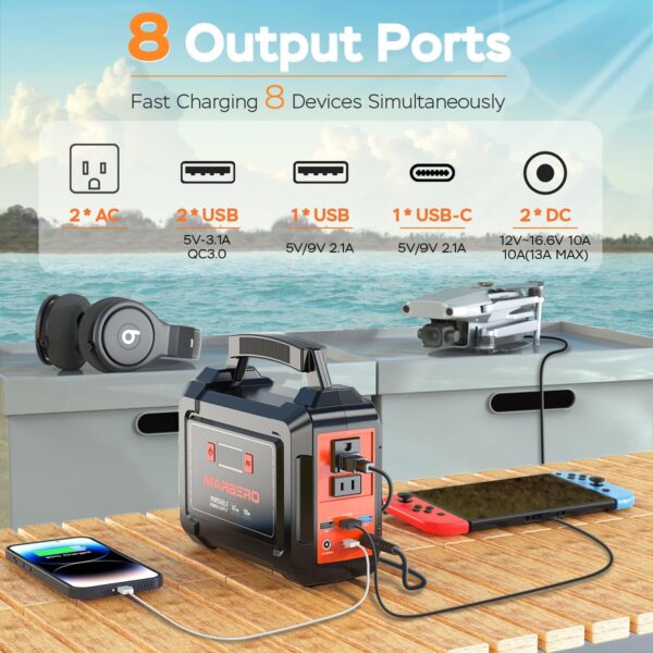 Limited Time Deal 13%OFF! MARBERO Solar Generator 167Wh Camping Portable Power Station - Image 4